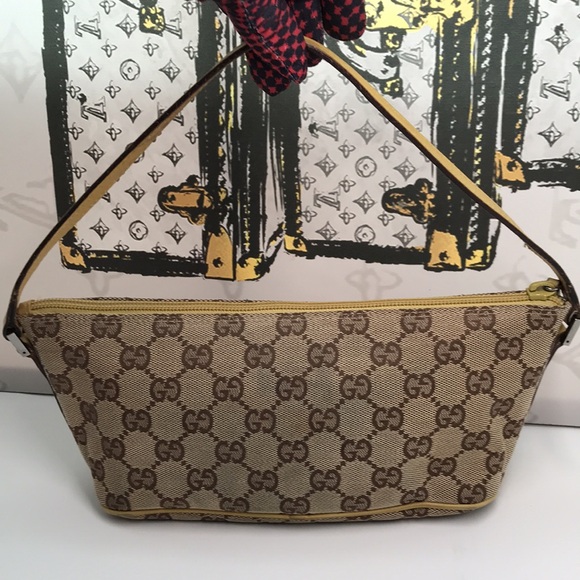 Pre Love Authentic Gucci GG Canvas Accessory Pouch Mini Bag – Beige/Khaki - Picture 7 of 11